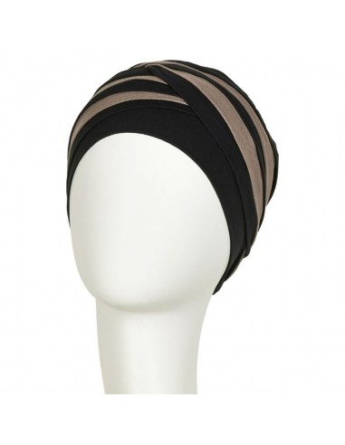 Turbante oncológico Shanti Negro Marrón 395 Christine Headwear bus