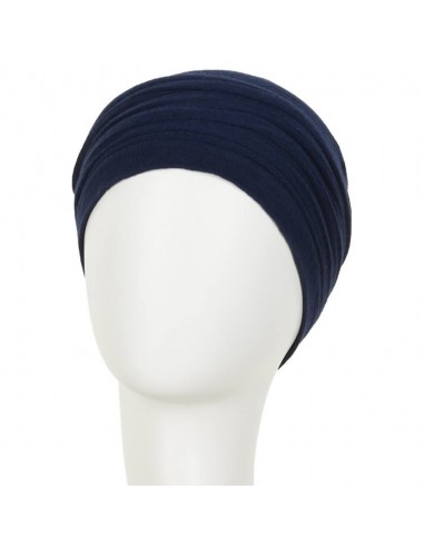 Gorro oncológico Chrystal Azul jaspeado busto Christine Headwear