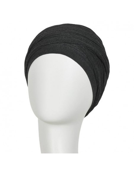 Gorro oncológico Isolde gris antracita busto Christine Headwear