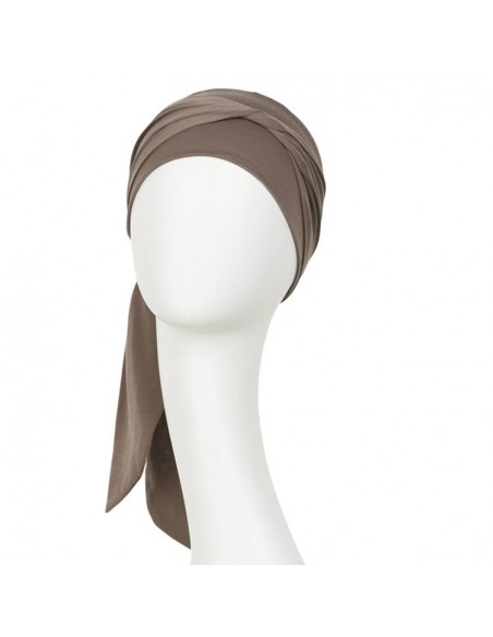 Gorro oncologico B.B. Beatrice marrón arena busto Christine Headwear